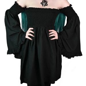 Killstar, New. Scarlet kiss Bell sleeve dress